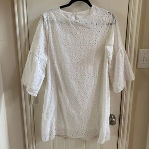 White eyelet summer dress